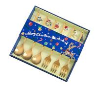 Set di utensili natalizi, forchette e cucchiai di Natale,Set di posate in acciaio inossidabile ad alta resistenza 6 - Set di posate squisito ed elegante set di stoviglie coppia