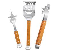 Set di utensili per barbecue con spatola per grill, utensili da griglia 14 in 1 con spatola, forchetta e pinze, accessori per barbecue in acciaio inox resistente, per uomini e maestri di barbecue da