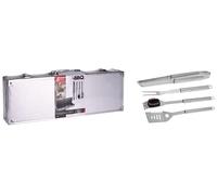 SET DI UTENSILI PER BARBECUE PROGARDEN Accessori 4 pezzi in acciaio inox con custodia