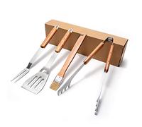 Set di utensili per grigliare in acciaio inossidabile Pinze per barbecue Spatola per barbecue multifunzione portatile Utensili da cucina Forchetta per barbecue lunga
