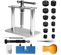 Set di utensili per orologi, set di attrezzi per la sostituzione della batteria, strumento di pressatura per orologi, chiusura della cassa con 12 stampini, strumento di riparazione per orologi