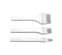 Set di utensili per punzonatura 2/5/10 in acciaio bianco, perforatori per fori in pelle, set di scalpelli per cucitura allacciatura, punzonatrice per denti in pelle(2.7mm)