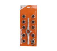 Set di utensili professionali per maschiatura e matrice, 11 pezzi, strumento di filettatura preciso, per un facile utilizzo in riparazioni e manutenzione, set di maschi e matrici