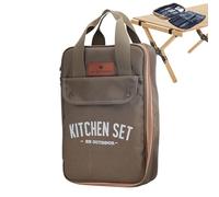 Set di Utensili - Set da Cucina da Campeggio, Portatile e Resistente, in Metallo, 8 Importanti, Facile da Pulire, trasportabile, Pratico Organizer per Gite all'aperto e Avventure