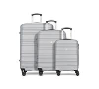 Set di valigie CHECK.IN Paradise - 3 pezzi | valigia grande e valigia a mano in materiale ABS con chiusura a combinazione - cinghia per il corpo incrociato | volume: 32 L / 62 L / 100 L