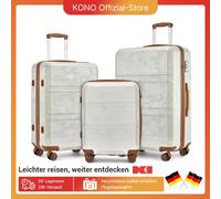 Set di valigie da cabina in ABS da 3 pezzi Kono, leggero, lucchetto TSA, bagaglio a mano da viaggio, robusto e pratico Grigio scuro