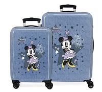 Set di valigie Disney Minnie Style blu 55/68 cm ABS rigido con combinazione laterale 104L 6 kg 4 doppie ruote bagaglio a mano