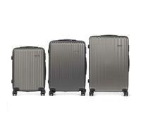 Set di valigie Grigio scuro Righe 3 Pezzi