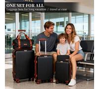 Set di valigie premium a 5 pezzi, valigia trolley da viaggio da 20/24/28 pollici con borsa a mano e borsa per cosmetici, 360 ° Ruote Girevoli e Blocco di Sicurezza, Perfette per Viaggi e Viaggi