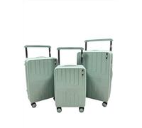 Set di Valigie Trolley Rigidi 3 Pezzi in Polipropilene Ultraresistente Valigia Trolley con Chiusura TSA e 4 Ruote Doppie silenziose, carello manico largo in alluminio. (Verde Salvia)
