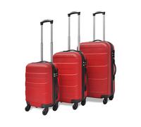 SET DI VALIGIE VIDAXL Set di trolley rigidi 90 l ABS 8,7 kg Nero, Rosso