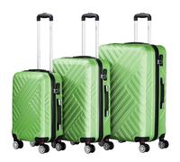 Set di valigie Zelsius 3 pezzi, verde | Valigia rigida in ABS con chiusura a combinazione, Ruote doppie e divisorio interno | Valigia a mano, set di valigie rigide 3 pezzi, trolley, valigia grande