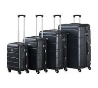 Set di valigie Zelsius 4 pezzi, antracite | Valigia rigida in ABS con chiusura a combinazione, 4 ruote e divisorio interno | Valigia a mano, set di valigie rigide 4 pezzi, trolley, valigia grande