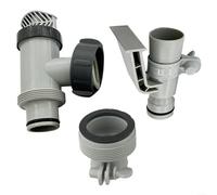 Set di valvole a stantuffo per piscine fuori terra, adattatore per tubo da 3,25 a 3,8 cm, tipo B, 25010, kit di ricambio per filtro a sabbia, controllo del flusso d'acqua, in plastica, resistente alle