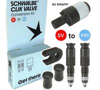 Set Di Valvole Clik Schwalbe SCV (SV) Francese (2Pz) + Adattatore AV