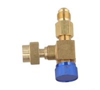 Set di valvole di controllo in ottone ad alta resistenza per R22 R404 R407 con corpo ispessito e interfaccia 14SAE che supporta i sistemi di climatizzazione (blu)
