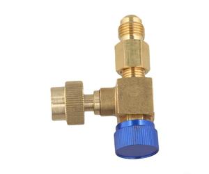 Set di valvole di controllo in ottone ad alta resistenza per R22 R404 R407 con corpo ispessito e interfaccia 14SAE che supporta i sistemi di climatizzazione (blu)