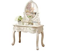 Set di vanità per trucco in stile europeo per camera da letto comò tavolo francese semplice design principessa rurale per donne e ragazze ideale per piccoli appartamenti (colore: senza sgabello