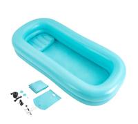 Set di vasca da doccia gonfiabile, semplice sistema doccia a letto, aiuto per il bagno a letto per disabili, anziani, allettati, vasca da bagno pieghevole, doppio strato con sacchetto d'acqua e pompa