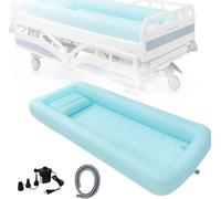 Set di vasche da doccia gonfiabili mediche, sistema doccia-vasca portatile in PVC, ausilio per il bagno a letto destinato a persone con disabilità, anziani e pazienti allettati(Blue)