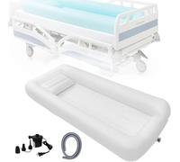 Set di vasche da doccia gonfiabili mediche, sistema doccia-vasca portatile in PVC, ausilio per il bagno a letto destinato a persone con disabilità, anziani e pazienti allettati(White)