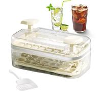 Set di vaschette per ghiaccio coperte con coperchio e contenitore - Macchina per cubetti di ghiaccio in silicone con pressione per rilasciare | Vassoio impilabile di grande capacità con | Cont