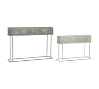 Set di vasi da fiori DKD Home Decor 100 x 22 x 70 cm Grigio Metallo Bianco Vi