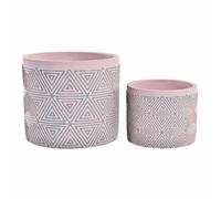 Set di vasi da fiori DKD Home Decor Cemento 2 Pezzi 2 Unità [17 x 17 x 15 cm]