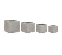 Set di vasi da fiori Home ESPRIT Beige Fibra di Vetro Magnesio 44,5 x 44,5 x