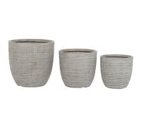 Set di vasi da fiori Home ESPRIT Beige Fibra di Vetro Magnesio 45 x 45 x 43 c