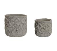 Set di vasi da fiori Home ESPRIT Grigio chiaro Cemento 20 x 20 x 18 cm