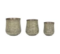 Set di vasi da fiori Home ESPRIT Verde Alluminio 44 x 44 x 46 cm