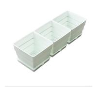 Set di vasi da fiori in plastica traspirante con vassoio di drenaggio progettato per il giardinaggio urbano sui davanzali delle finestre, adatto per piantare erbe e piccoli ortaggi (15 cm)