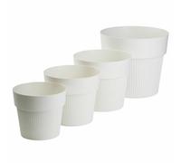 Set di vasi da fiori SILVA LINE in materiale riciclato, color crema, 4 pezzi.