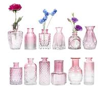 Set di vasi decorativi, piccoli | - Set di vasi in Bud - design della stanza grazie al design retrò in rilievo per fiori singoli e secchi, robusto design di qualità,