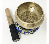 Set di vasi di canto tibetani, Singing Bowl Hand Hammered Buddha Pattern Tibet Brass Yoga Bowl
