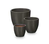 Set di Vasi Ibergarden Antracite Argilla Ø 14 cm Ø 22 cm Ø 17 cm 3 Pezzi