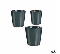 Set di Vasi Ibergarden Antracite Argilla 16,5 x 16 x 16,5 cm [6 Unità]