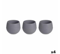 Set di Vasi Ibergarden Antracite Plastica 16,5 x 16,5 x 14,5 cm 51,5 x 14,5 x
