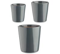 Set di Vasi Ibergarden CONICO-7011 Antracite Argilla Cónica Ø 14 cm Ø 22 cm Ø