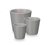 Set di Vasi Ibergarden Grigio Argilla Ø 14 cm Ø 22 cm Ø 17 cm 3 Pezzi