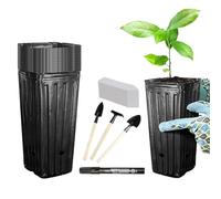 Set di vasi per piante da vivaio, con etichette, strumenti, pennarelli, con etichette, strumenti, pennarelli, set di contenitori per piante con fondo quadrato, 20 cm, per trapianto, agrumi