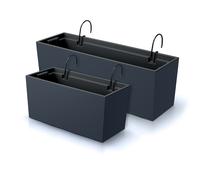 Set di vasi rettangolari Urbi Case W moderni lisci fioriera plastica