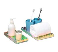 Set Di Vassoi A Conchiglia - Vassoio In Acrilico 24,5 Cm | Vassoio Da Trucco 2 Pezzi A Forma Ondulata - Decorativo E Multifunzionale Per Gioielli, Trucco, luminos, Bagno E Camera Da Lettino