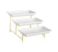 Set di vassoi da portata rettangolari a 3 livelli per buffet di