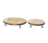 Set di Vassoi KSD Legno Rotonda Decorativo 2 Pezzi
