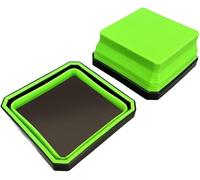 Set di vassoi magnetici pieghevoli in silicone con forte attacco magnetico per cassette degli attrezzi e piccoli componenti metallici, per officine, progetti fai da te o riparazioni domestiche (verde