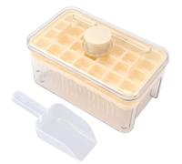 Set di vassoi per ghiaccio a rilascio facile ABS PET può registrare la data di conservazione, con coperchio e premere un pulsante per fuoriuscire, stampo per cubetti di ghiaccio, (Bianco 2 strati)