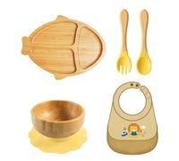 Set di vassoi per l'alimentazione dei bambini dai 6 mesi in su, bavaglino con cucchiaio e forchetta per la casa, tutti i giorni, da viaggio, accessori da pranzo