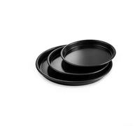 Set di vassoi per pizza in acciaio al carbonio progettati per mantenere la forma sotto il calore con rivestimento antiaderente su entrambi i lati per un'esecuzione flessibile delle ricette (15,2 cm)